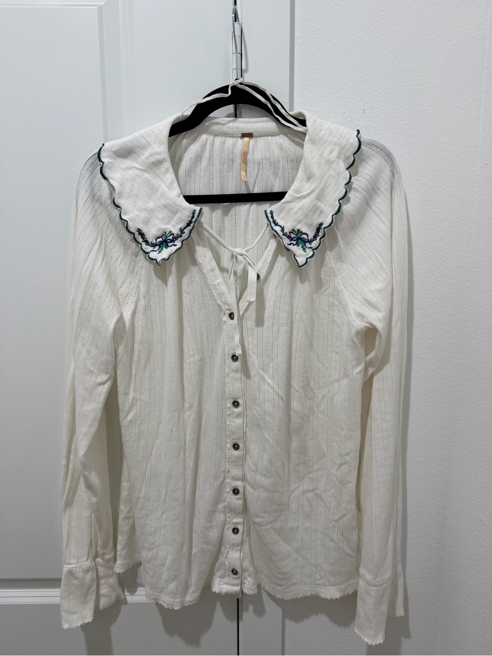 NWOT Free People Juniper Long Sleeve Cardi in Ivory - Picture 4 of 7